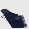 Hooded wool poncho