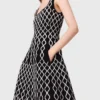 Jacquard knit midi dress