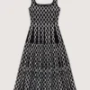 Jacquard knit midi dress