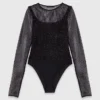 Jersey diamanté top