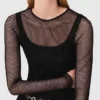 Jersey diamanté top