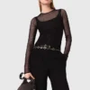 Jersey diamanté top