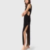 Jewel-collar maxi dress