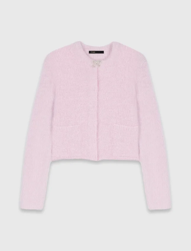 Jewelled bow cardigan Jewelled bow cardigan