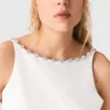 Jewelled collar taffeta crop top