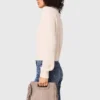 Knit cardigan with removable collar