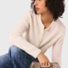 Knit cardigan with removable collar