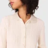 Knit cardigan with removable collar