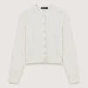 Knit cardigan with removable collar