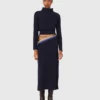 Knit maxi dress with removable sweater