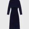Knit maxi dress with removable sweater