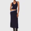Knit maxi dress with removable sweater