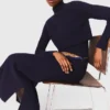 Knit maxi dress with removable sweater