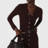 Knit midi dress with buttons