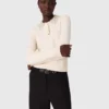 Knit polo shirt with rhinestone collar