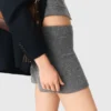 Knit shorts with rhinestones