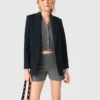 Knit shorts with rhinestones