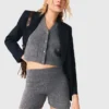 Knit shorts with rhinestones