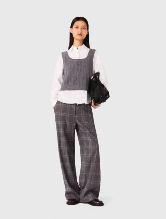 Knit top with removable shirt
