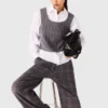 Knit top with removable shirt