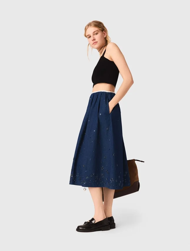 Knitted crop top with straps Knitted crop top with straps