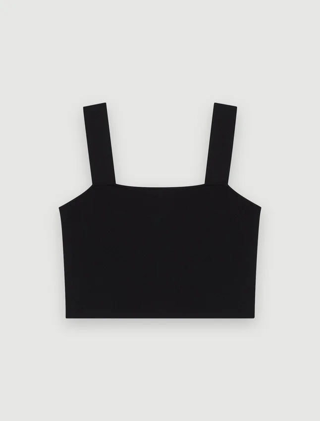 Knitted crop top with straps Knitted crop top with straps