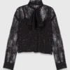 Lace pussy bow shirt