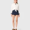 Layered effect embellished skort