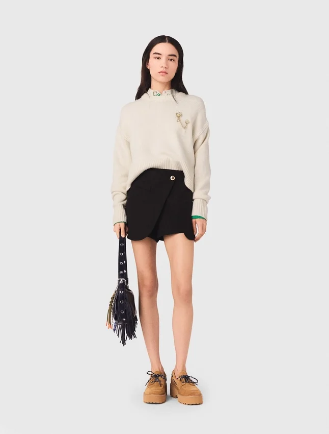 Layered-effect suit shorts Layered-effect suit shorts