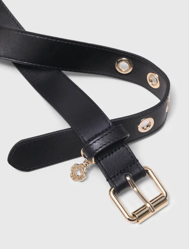 Leather belt with Miss M buckle Leather belt with Miss M buckle