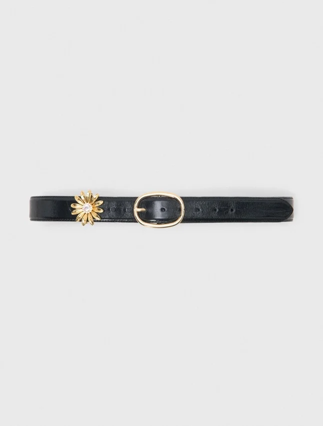 Leather belt with removable jewel Leather belt with removable jewel