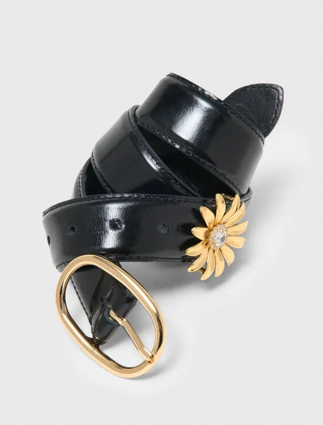 Leather belt with removable jewel Leather belt with removable jewel