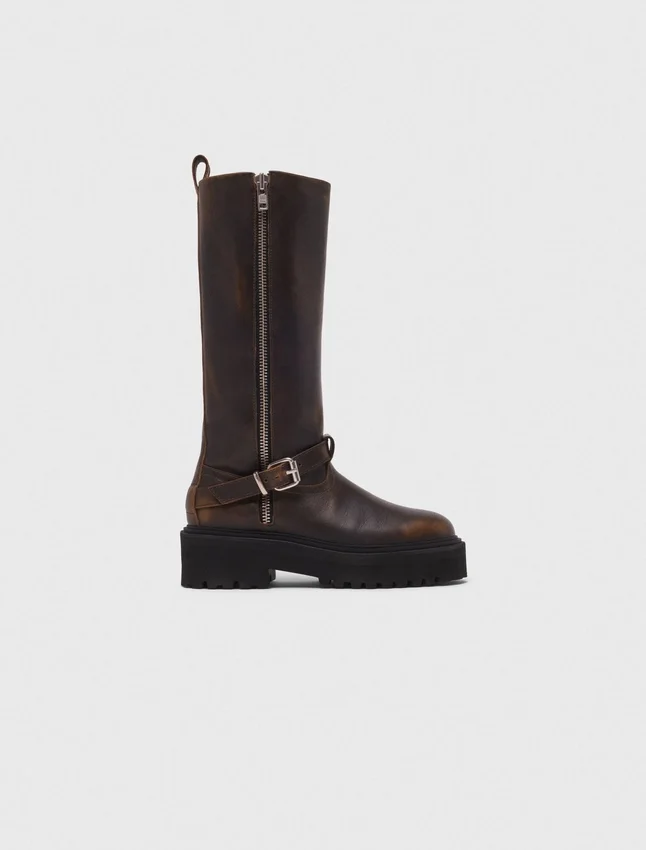 Leather biker boots Leather biker boots