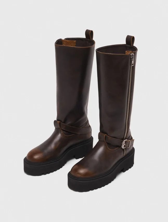 Leather biker boots Leather biker boots
