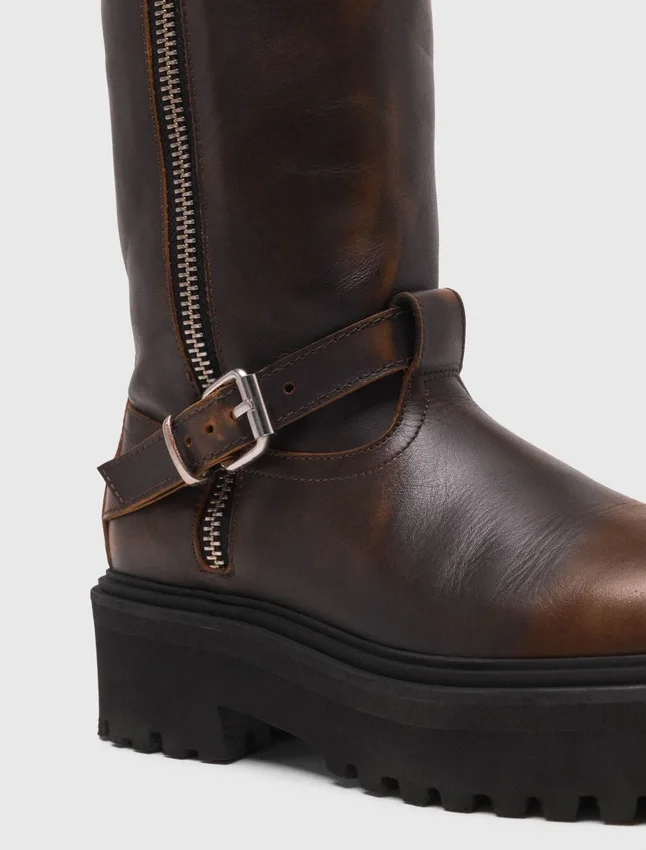 Leather biker boots Leather biker boots