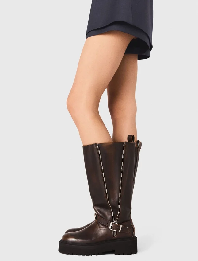 Leather biker boots Leather biker boots