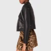 Leather biker-style jacket