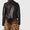 Leather biker-style jacket