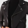 Leather biker-style jacket