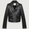Leather biker-style jacket
