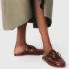 Leather boat mules
