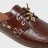 Leather boat mules