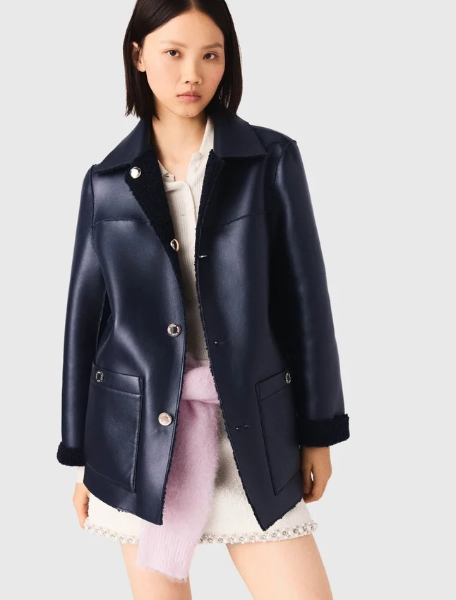 Leather & faux shearling jacket Leather & faux shearling jacket