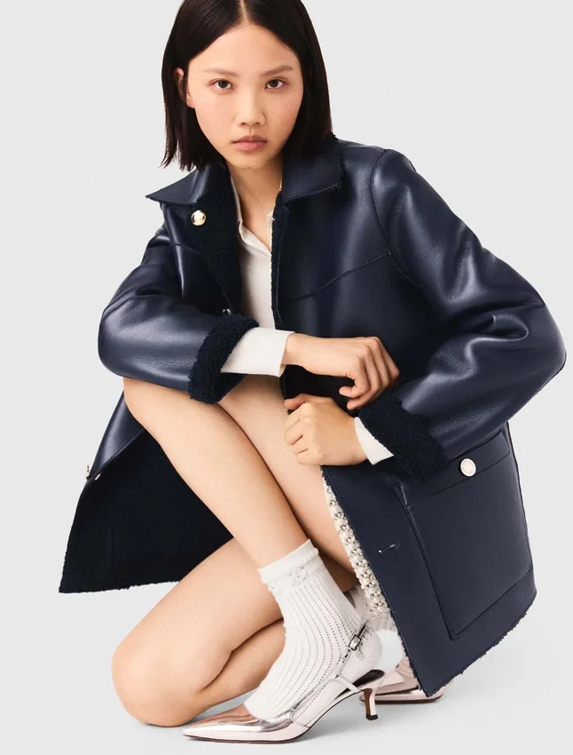 Leather & faux shearling jacket Leather & faux shearling jacket