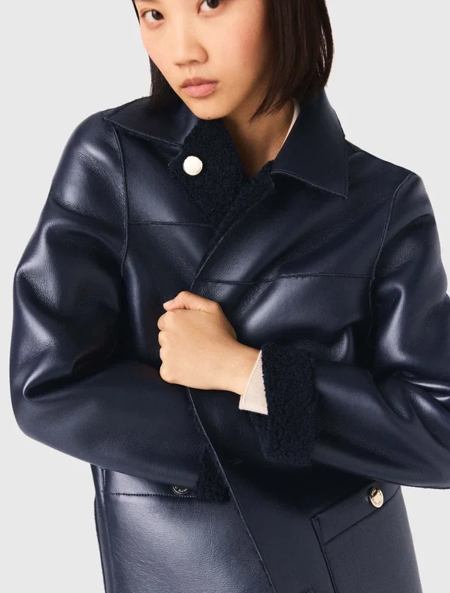 Leather & faux shearling jacket Leather & faux shearling jacket