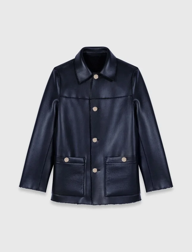Leather & faux shearling jacket Leather & faux shearling jacket