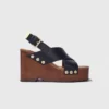 Leather platform sandals