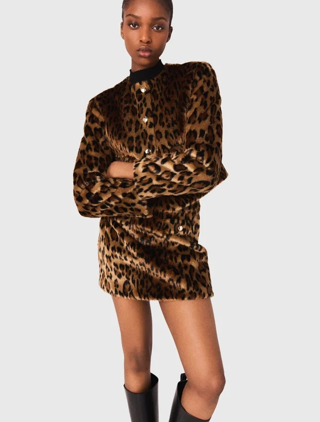 Leopard faux fur jacket Leopard faux fur jacket