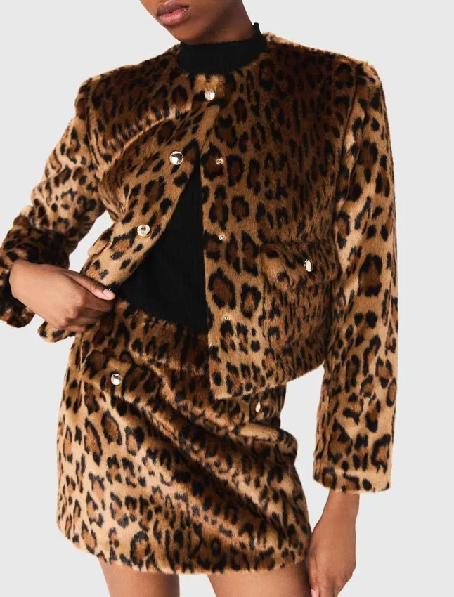 Leopard faux fur jacket Leopard faux fur jacket