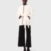 Lined coat with contrasting ribbon
